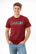Burgandy Cotton Tshirt Layne’s New Print