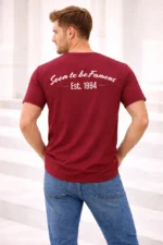 Burgandy Cotton Tshirt Layne’s New Print - Image 2
